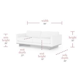 Ethan Modern Classic Cream Performance Cushion Back Sofa - 84"W|