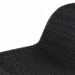 Ivanna Coastal Beach Black Woven Wicker Outdoor Lounge Chair|
