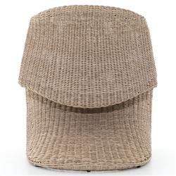 Ivanna Coastal Beach Beige Woven Wicker Outdoor Lounge Chair|