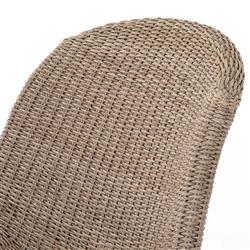 Ivanna Coastal Beach Beige Woven Wicker Outdoor Lounge Chair|