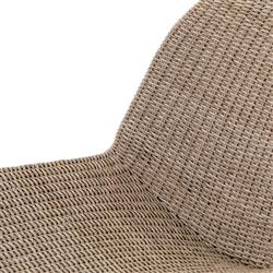 Ivanna Coastal Beach Beige Woven Wicker Outdoor Lounge Chair|