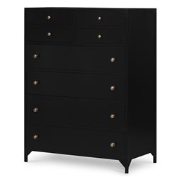 Stancil Modern Classic Black Iron Tall Dresser|