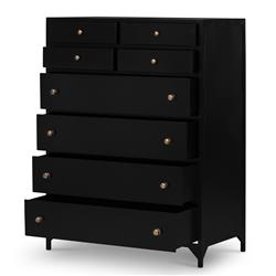 Stancil Modern Classic Black Iron Tall Dresser|