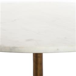 Parker Modern Classic White Marble Top Gold Aluminum Round Round Coffee Table|