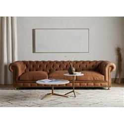 Parker Modern Classic White Marble Top Gold Aluminum Round Round Coffee Table|