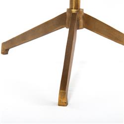 Parker Modern Classic White Marble Top Brass Aluminum Round Side End Table|