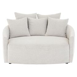 Louisa Modern Classic Off White Performance Round Sofa - 62"W|