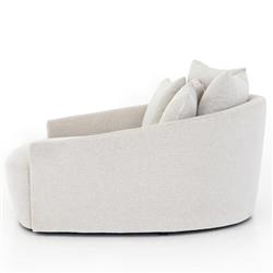 Louisa Modern Classic Off White Performance Round Sofa - 62"W|