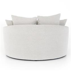 Louisa Modern Classic Off White Performance Round Sofa - 62"W|