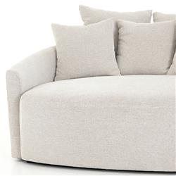 Louisa Modern Classic Off White Performance Round Sofa - 62"W|