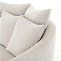 Louisa Modern Classic Off White Performance Round Sofa - 62"W|