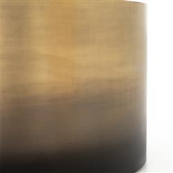 Maddux Modern Classic Antique Brass Ombre Iron Cylinder Round Coffee Table|