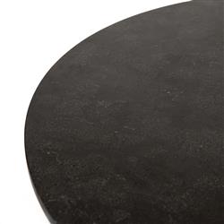 Perry Modern Classic Black Bluestone Top Iron Round Dining Table - 42"W|