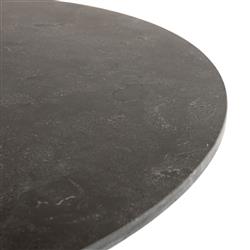 Perry Modern Classic Black Bluestone Top Iron Round Dining Table - 42"W|