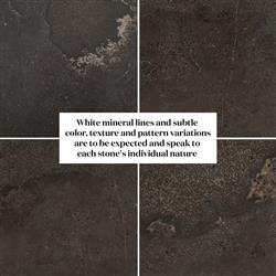 Perry Modern Classic Black Bluestone Top Iron Round Dining Table - 42"W|