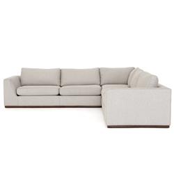 Stanley Modern Classic Light Grey Upholstered Corner Sectional - 120"|