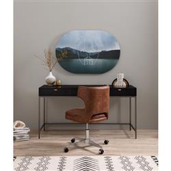 Theodore Industrial Loft Black Wood Grey Iron Base 3 Drawer Writing Desk|