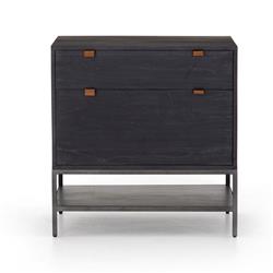 Theodore Industrial Loft Black Wood Filing Cabinet|