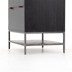 Theodore Industrial Loft Black Wood Filing Cabinet|