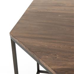 Theodore Industrial Loft Brown Wood Iron Corner Desk|