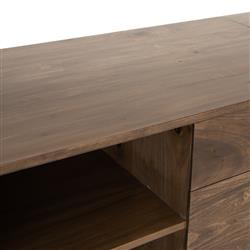 Theodore Industrial Loft Brown Wood Iron Corner Desk Set|