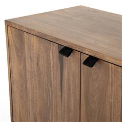 Theodore Industrial Loft Brown Wood Grey Iron 3 Door 2 Drawer Sideboard|