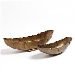 Declan Regency Antique Brass Oval Decorative Bowl - Small|