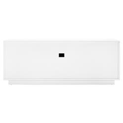 Cosmopolitan Modern Classic Blue Stripe Grasscloth Wood Sideboard|