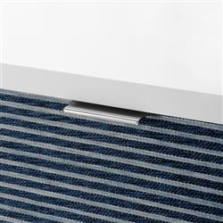 Cosmopolitan Modern Classic Blue Stripe Grasscloth Wood Sideboard|