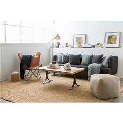 Jamie Coastal Beach Natural Brown Jute Rug - 2'6"x4'|