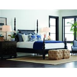 Sovereign French Country Dark Brown Turned Wood Canopy Bed - Queen|