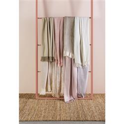 Angelie Modern Classic White Woven Throw Blanket|