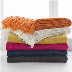 Angelie Modern Classic White Woven Throw Blanket|