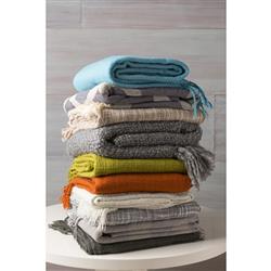 Angelie Modern Classic White Woven Throw Blanket|