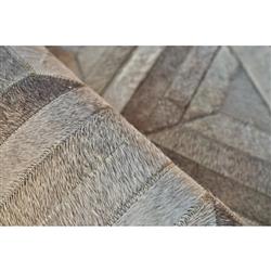 Modern Grey Leather Hide Diamond Patterned Rug - 5G??x8GǦ|
