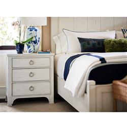 Hanna Coastal Beach White Wood Nightstand|