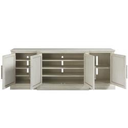 Hanna Coastal Beach White Wood 4 Door Media Cabinet|