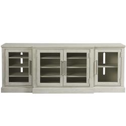Hanna Coastal Beach White Wood 4 Door Media Cabinet|