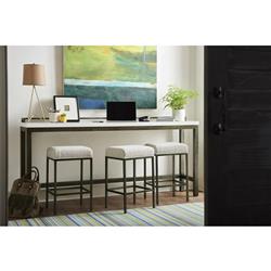 Karina White Wood Top Grey Frame Console Table With Performance Seat Stools - 82"W|