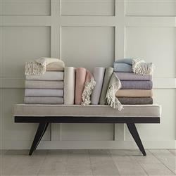 Sferra Modern Celine Lilac Cotton Throw Blanket|