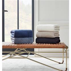 Sferra Modern Pettra Beige Ribbed Lambs Wool Throw Blanket|