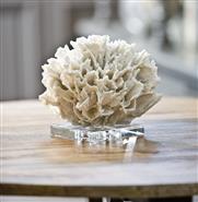 White White Ribbon Coral on Crystal Base|