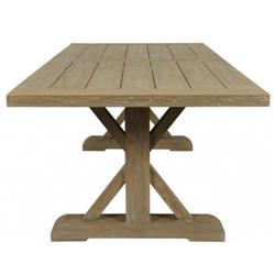 Amina Coastal Natural Teak Rectangular Outdoor Dining Table - 94"W|