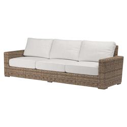 Aria Coastal Beige Cushion Brown Wicker Outdoor Sofa|