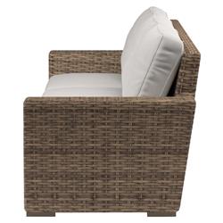 Aria Coastal Beige Cushion Brown Wicker Outdoor Sofa|