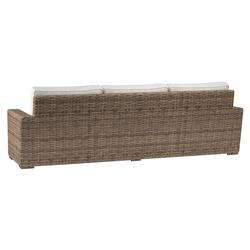 Aria Coastal Beige Cushion Brown Wicker Outdoor Sofa|