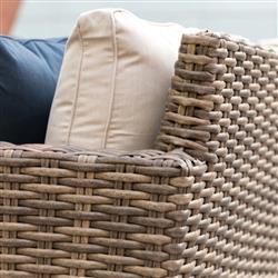 Aria Coastal Beige Cushion Brown Wicker Outdoor Sofa|