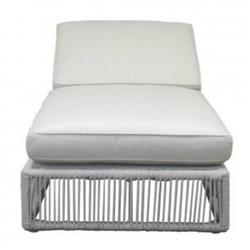 Mateo Coastal Grey Cushion Rope Outdoor Adjustable Chaise Lounge|