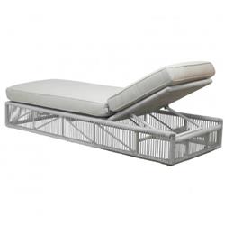 Mateo Coastal Grey Cushion Rope Outdoor Adjustable Chaise Lounge|