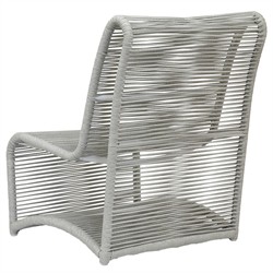 Mateo Coastal Grey Cushion Rope Outdoor Armless Club Chair|